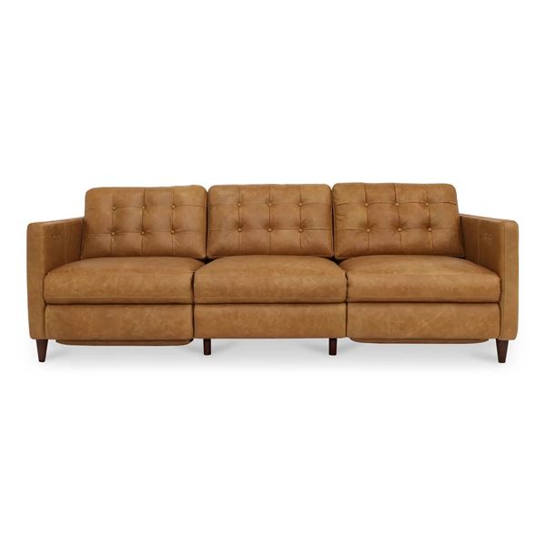 Moe's Bridgers Power Recliner Sofa, Tan Leather, RV: $5949 - XQ-1011-40 - 94.1" W x 37.8" D x 33.85"