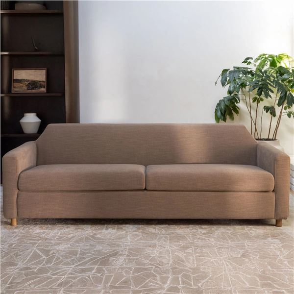 Moe's Finch Sofa Brown Fabric, RV: $3249 - OA-1109-21 - 31" H x 92" W x 33" D  (Oops - refer to lot