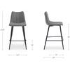 Image 2 : Moe's Alibi Dark Grey Bar Stool (Set of 2), RV: $649 - UU-1003-25 - 17.7" W x 20.0" D x 41.5" H (Oop