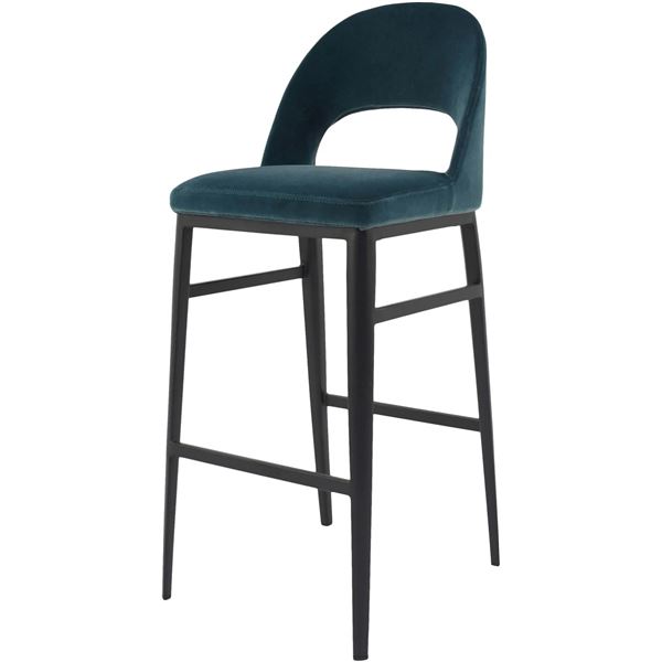 Moe's Roger Bar Stool, Teal Velvet, RV: $629 - EJ-1037-36 - 16.5" W x 20.0" D x 42.0" H (Oops - refe