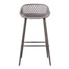 Image 2 : Moe's Piazza Outdoor Bar Stool (1-Piece) Grey, RV: $165 - QX-1004-15 - 19.29" x W x 19.68" D x 37.2"