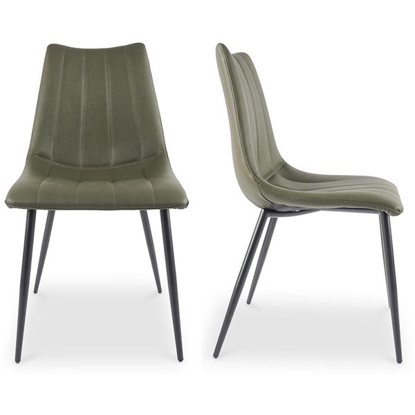Moe's Alibi Green Vegan Leather Dining Chair, Set of 2, RV: $589 - UU-1022-27 - 18.0" W x 20.0" D x