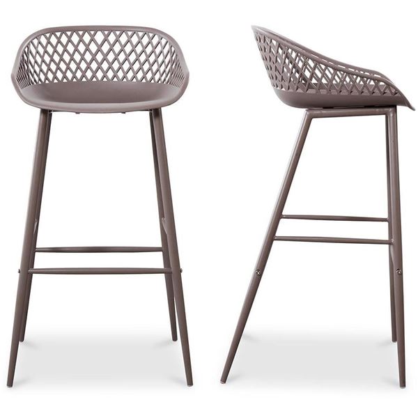 Moe's Piazza Outdoor Barstool Set of Two, Grey, RV: $329 - QX-1004-15 - 19.29" W x 19.68" D x 37.2"
