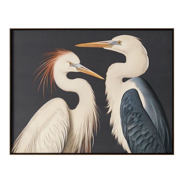 Moe's Two Cranes Framed Painting, RV: $280 - JQ-1043-37 - 34.0" W x 1.38" D x 26.0" H (Oops - refer 