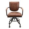 Image 1 : Moe's Foster Swivel Desk Chair, Con Pana Brown Leather, RV: $1250 - PK-1049-21 - 23.5" W x 22.5" D x