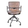 Image 3 : Moe's Foster Swivel Desk Chair, Con Pana Brown Leather, RV: $1250 - PK-1049-21 - 23.5" W x 22.5" D x