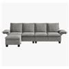 Image 3 : NIB - Gray Comfy Cloud Couch Large Sofa for Living Room w/ Ottoman - SKU: USACOPN1087760-2