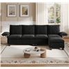Image 2 : NIB - Black Comfy Cloud Couch Large Sofa for Living Room w/ Ottoman - SKU: USACOPN1087760-1