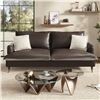 Image 1 : NIB - Dark Brown COPIAE 84 Inch Roll Arm Loveseat Sofa Reversible Faux Leather Upholstered Couch wit