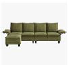 Image 1 : NIB - Green Comfy Cloud Couch Large Sofa for Living Room w/ Ottoman - SKU: USACOPN1087760-4