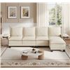 Image 1 : NIB White Comfy Cloud Couch Large Sofa for Living Room w/ Ottoman - SKU: USACOPN1087760-3
