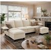 Image 2 : NIB White Comfy Cloud Couch Large Sofa for Living Room w/ 2 Ottomans - SKU: USACOPN1087759-3 -