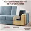 Image 3 : NIB - Light Blue Loveseat Sofa, Larger Couch Velvet Fabric with Storage, Charging Ports, Heightened 