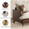 Image 4 : NIB - Brown COPIAE 84 Inch Roll Arm Loveseat Sofa Reversible Faux Leather Upholstered Couch with Dee