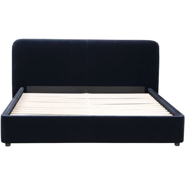 BNIB Moes - Samara Queen Bed Blue Velvet - Missing Slats (RN-1125-26)
