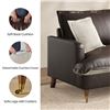 Image 4 : NIB - Dark Brown COPIAE 84 Inch Roll Arm Loveseat Sofa Reversible Faux Leather Upholstered Couch wit