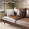 Image 2 : NIB - Brown COPIAE 84 Inch Roll Arm Loveseat Sofa Reversible Faux Leather Upholstered Couch with Dee