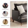 Image 4 : NIB - Gray COPIAE 84 Inch Roll Arm Loveseat Sofa Reversible Faux Leather Upholstered Couch with Deep