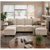 Image 1 : NIB White Comfy Cloud Couch Large Sofa for Living Room w/ 2 Ottomans - SKU: USACOPN1087759-3 -