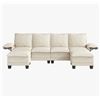 Image 3 : NIB White Comfy Cloud Couch Large Sofa for Living Room w/ 2 Ottomans - SKU: USACOPN1087759-3 -