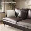 Image 2 : NIB - Dark Brown COPIAE 84 Inch Roll Arm Loveseat Sofa Reversible Faux Leather Upholstered Couch wit