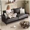 Image 3 : NIB - Gray COPIAE 84 Inch Roll Arm Loveseat Sofa Reversible Faux Leather Upholstered Couch with Deep