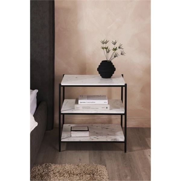 Moe's Trine Nightstand, White Marble, RV: $699 - FI-1102-18 - 22.0" W x 16.0" D x 23.0" H (Oops - re