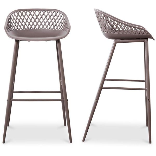 BNIB - Moe's - Set of 2 Piazza Outdoor Barstools Grey - RV $329 (QX-1004-15)