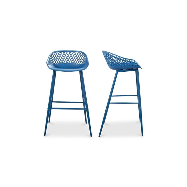 BNIB - Moe's - Set of 2 Piazza Outdoor Barstools Blue - RV $329 (QX-1004-26)