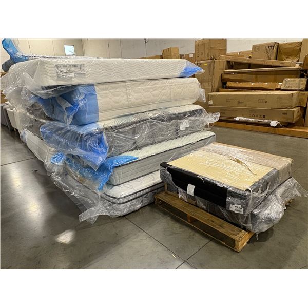 Group of assorted mattresses - twin, queen, box spring etc.