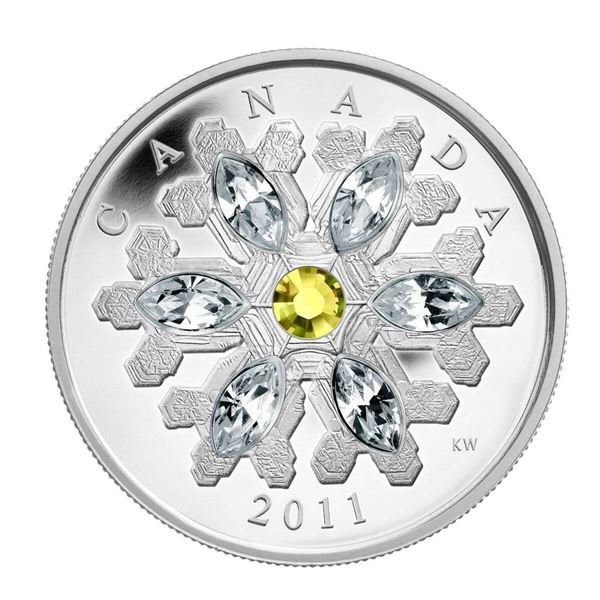 2011 CANADA $20 TOPAZ CRYSTAL SNOWFLAKE