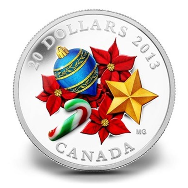 2013 CANADA $20 VENETIAN GLASS CANDY CANE