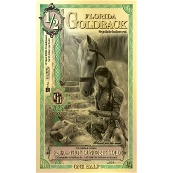 FLORIDA 1/2 GOLDBACK 1/2000 OZ AURUM GOLD FOIL