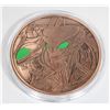 Image 3 : 5 OZ .999 FINE COPPER ROUND. COLOURIZED ALIEN.