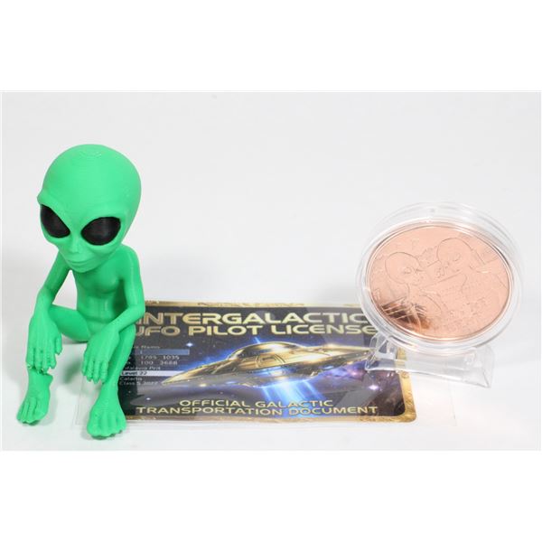 THEY'RE HERE. SPACE ALIENS. 1 OZ .999 FINE COPPER