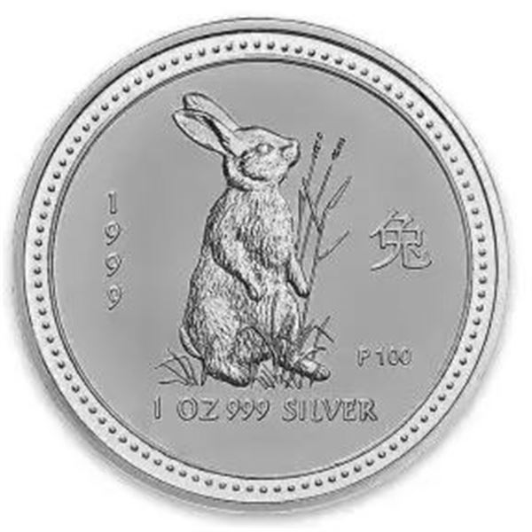 1 OZ 1999 LUNAR YEAR OF THE RABBIT SILVER COIN