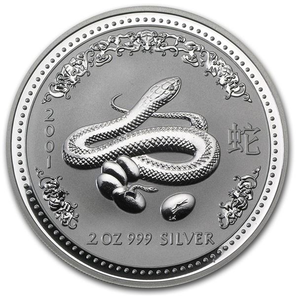 2 OZ 2001 LUNAR YEAR OF THE SNAKE COIN