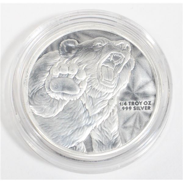1/4 OZ BULL AND BEAR FRACTIONAL SILVER ROUND