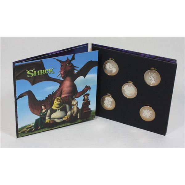 SHREK COIN SET. NONE SILVER. NICE TONING