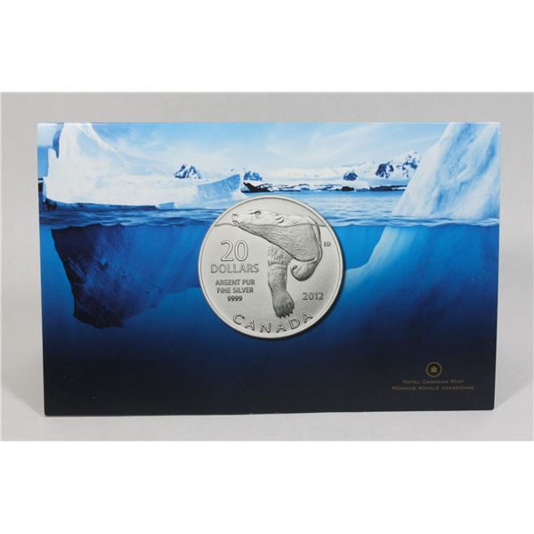 2012 1/4 OZ POLAR BEAR #3 FINE SILVER COIN