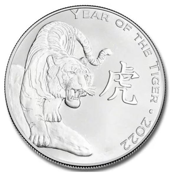 1 OZ. 2022 YEAR OF THE TIGER SILVER ROUND