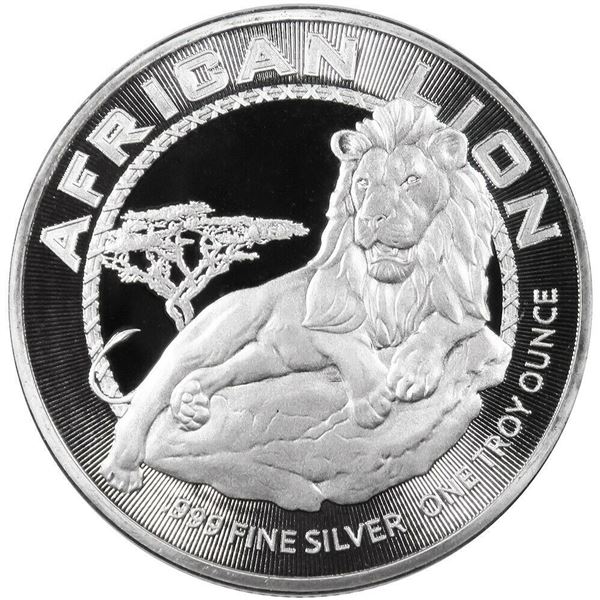 1 OZ 2017 AFRICAN LION NIVE SILVER ROUND