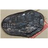 Image 2 : 3 OZ. T-REX FOSSIL SKULL SILVER ART PIECE IN