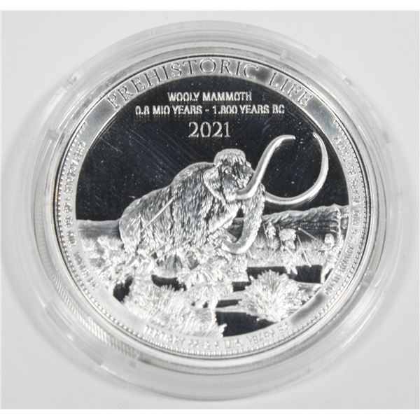 WOOLLY MAMMOTH PREHISTORIC LIFE 2021 1 OZ SILVER