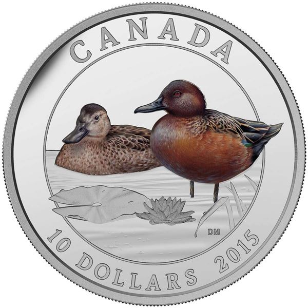 2015 $10 DUCKS OF CANADA CINNAMON TEAL DUCK