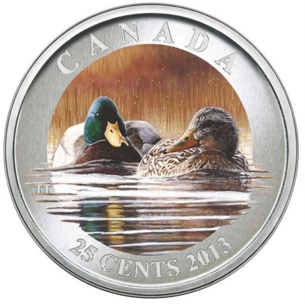 2013 CANADA 25 CENT DUCKS OF CANADA MALLARD
