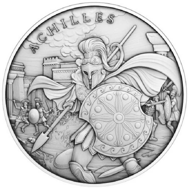 ACHILLES LEGENDARY WARRIORS 1 OZ SILVER ROUND