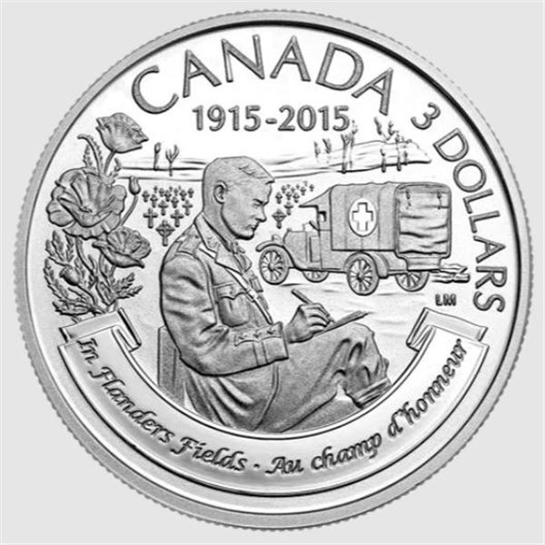 2015 CANADA $3 100TH ANNIVERSARY OF THE FLANDERS