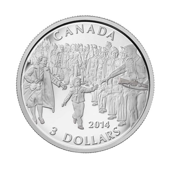 2014 CANADA $3 WAIT FOR ME DADDY 1/4 OZ FINE