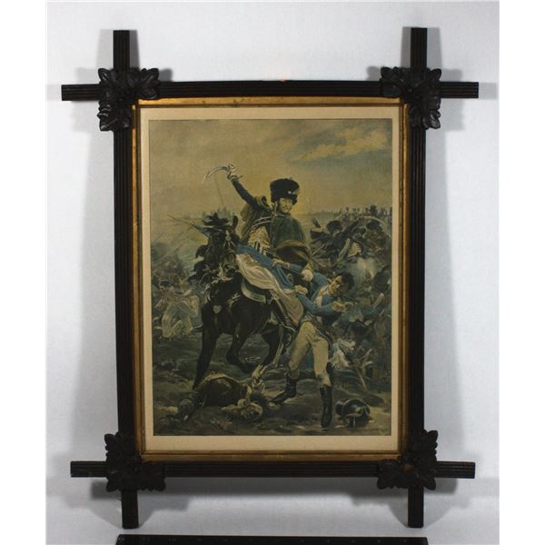VERY OLD BATTLE SCENE AND FRAME. GUESSING EARLY